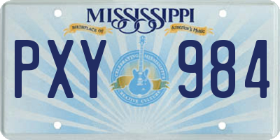 MS license plate PXY984
