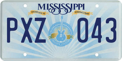 MS license plate PXZ043