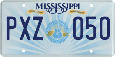 MS license plate PXZ050