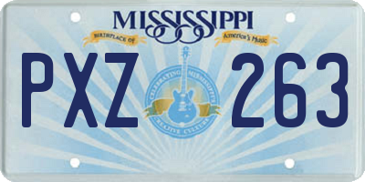 MS license plate PXZ263