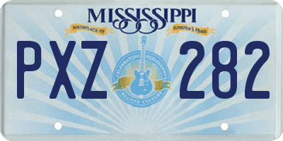MS license plate PXZ282