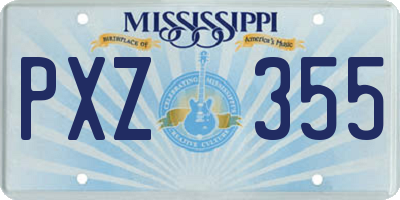 MS license plate PXZ355