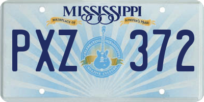 MS license plate PXZ372