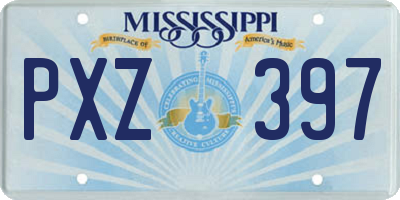 MS license plate PXZ397