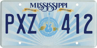 MS license plate PXZ412