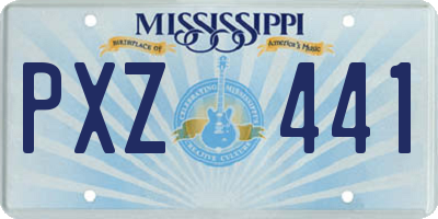 MS license plate PXZ441