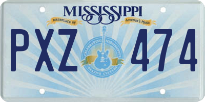 MS license plate PXZ474