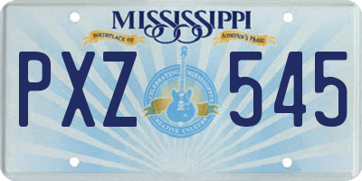 MS license plate PXZ545