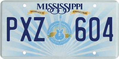 MS license plate PXZ604