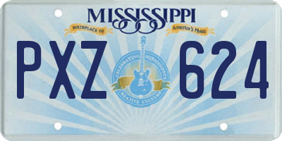MS license plate PXZ624