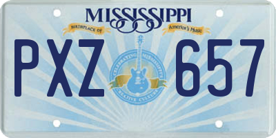 MS license plate PXZ657