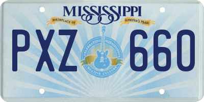 MS license plate PXZ660