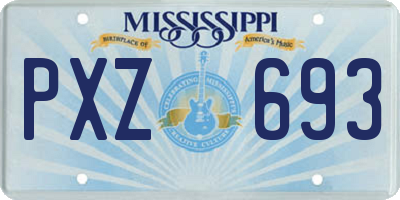 MS license plate PXZ693