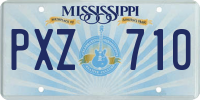 MS license plate PXZ710