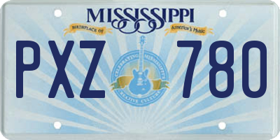 MS license plate PXZ780
