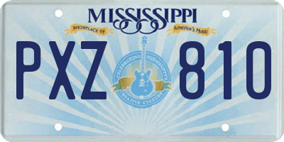 MS license plate PXZ810