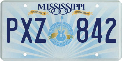 MS license plate PXZ842