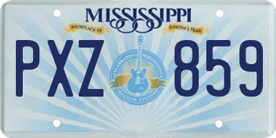 MS license plate PXZ859