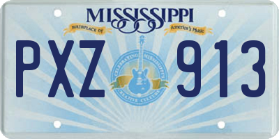 MS license plate PXZ913