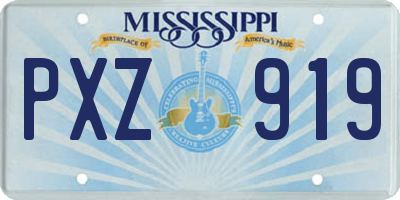 MS license plate PXZ919