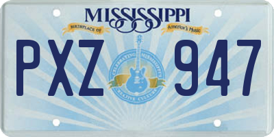 MS license plate PXZ947