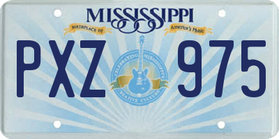 MS license plate PXZ975