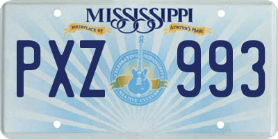 MS license plate PXZ993
