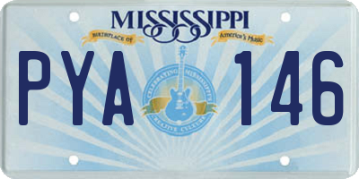 MS license plate PYA146