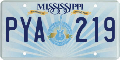 MS license plate PYA219