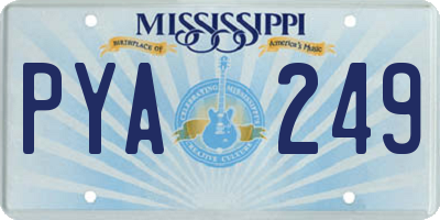 MS license plate PYA249