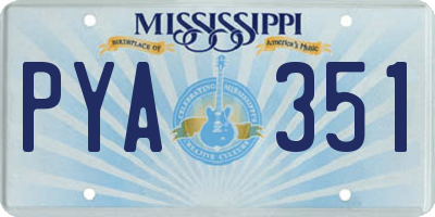 MS license plate PYA351