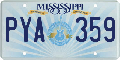 MS license plate PYA359