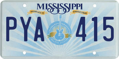 MS license plate PYA415