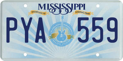 MS license plate PYA559