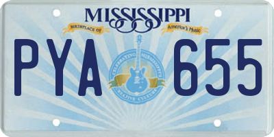 MS license plate PYA655