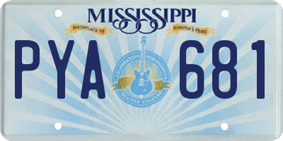 MS license plate PYA681