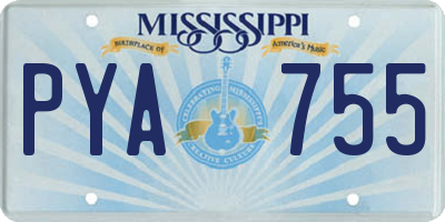 MS license plate PYA755