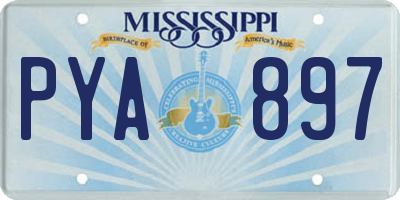 MS license plate PYA897