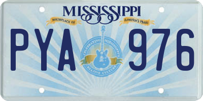 MS license plate PYA976