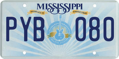 MS license plate PYB080
