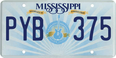 MS license plate PYB375