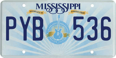MS license plate PYB536