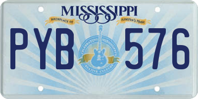 MS license plate PYB576