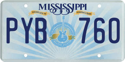 MS license plate PYB760
