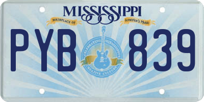 MS license plate PYB839