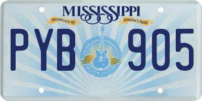 MS license plate PYB905