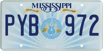 MS license plate PYB972