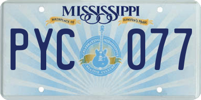 MS license plate PYC077