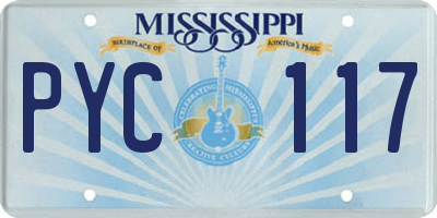 MS license plate PYC117