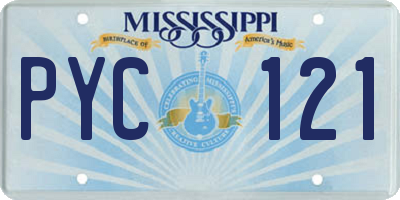 MS license plate PYC121